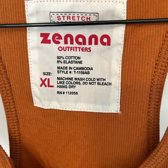 ❤️2/20-Zenana Outfitters Women's Orange/Brown Tank Top - Picture 2 of 3